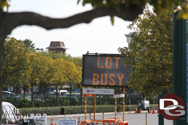 Found this funny.  They have a sign saying the lot is busy but it is after you pass through the tollbooths and are already stuck in the traffic.