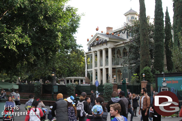 The Haunted Mansion is closed for removal of the holiday overlay.