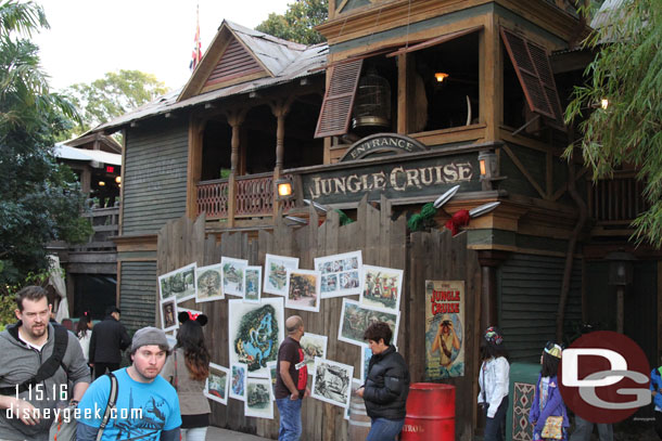 The Jungle Cruise is closed for removal of the Holiday overlay as well as some dock work for the next several months.