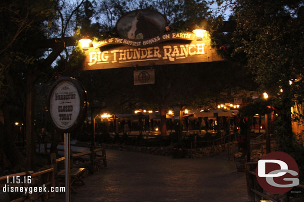 Passing by the Big Thunder Ranch again.  All the lights were on.