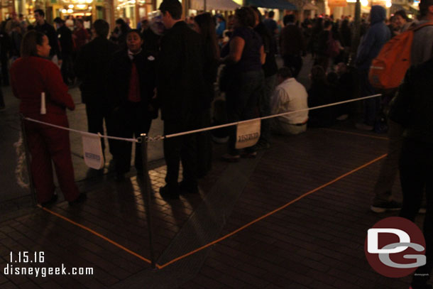 This taped off and roped off area was for dinner package guests.  I believe the grab and go guests were in the Small World Mall.