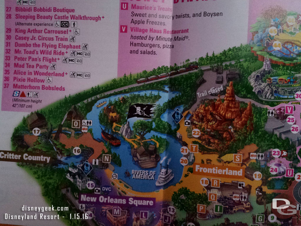 The park maps show it closed now.  Also note they photo spot is moved down the trail.  