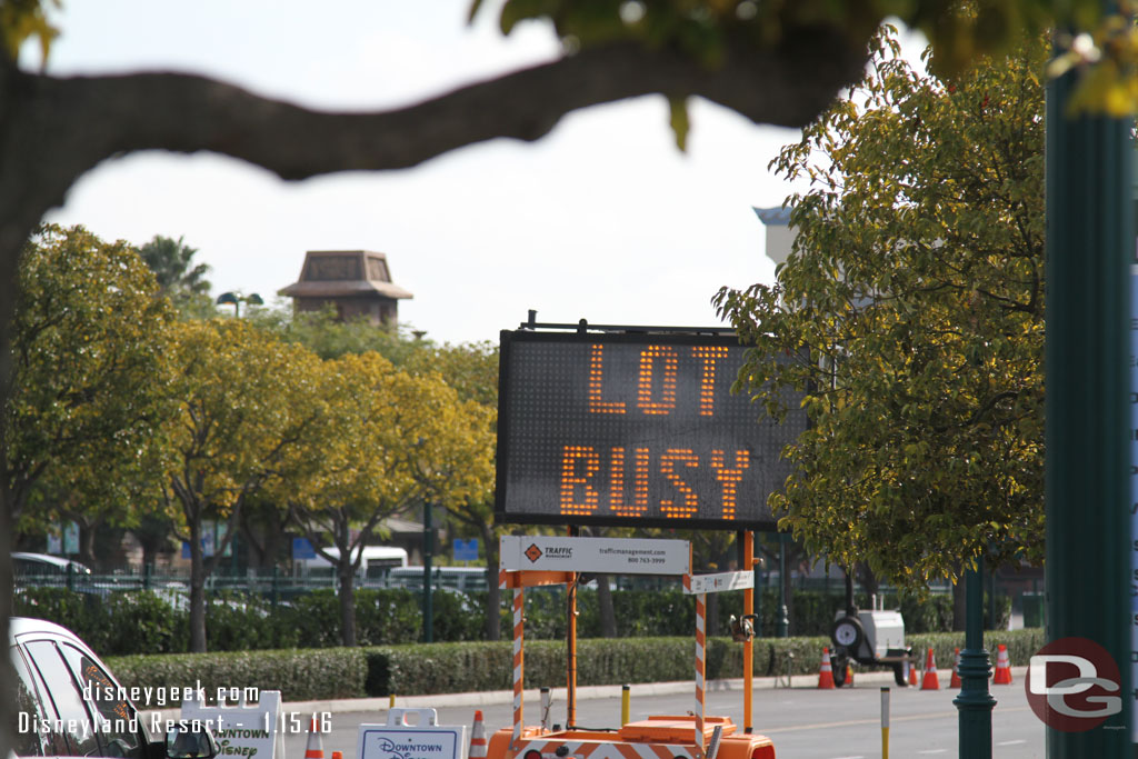 Found this funny.  They have a sign saying the lot is busy but it is after you pass through the tollbooths and are already stuck in the traffic.