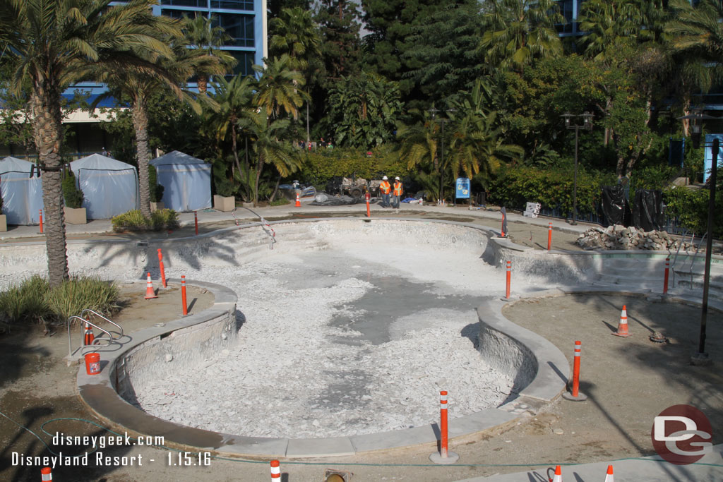 The swimming pools are closed and being renovated.  They were jack hammering this afternoon.