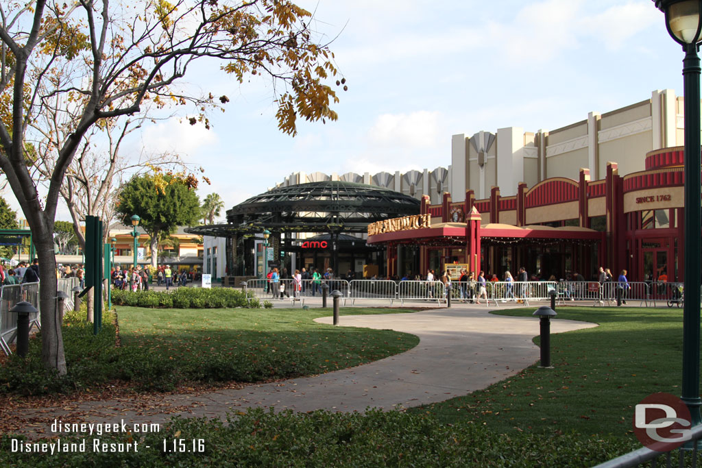 The winter village and ice rink are gone.