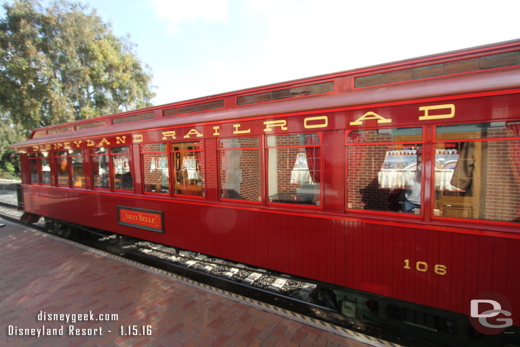 The Lilly Belle. It was closed but cast members were opening the door to get a look in from time to time.