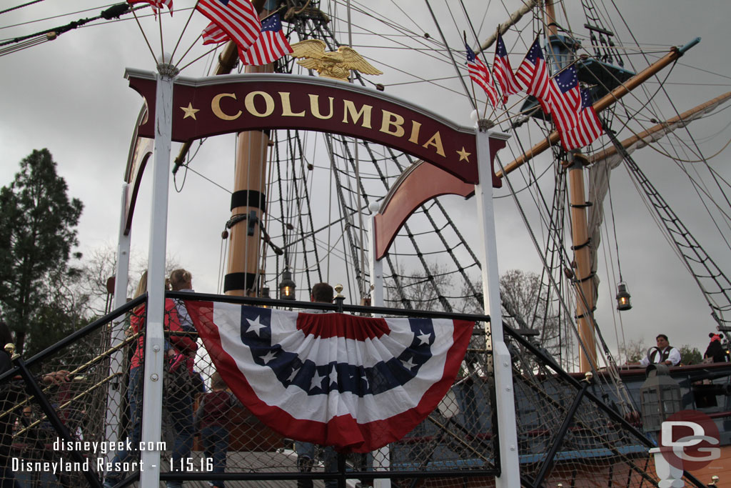 The Columbia was in port and open so you could go aboard and walk around.