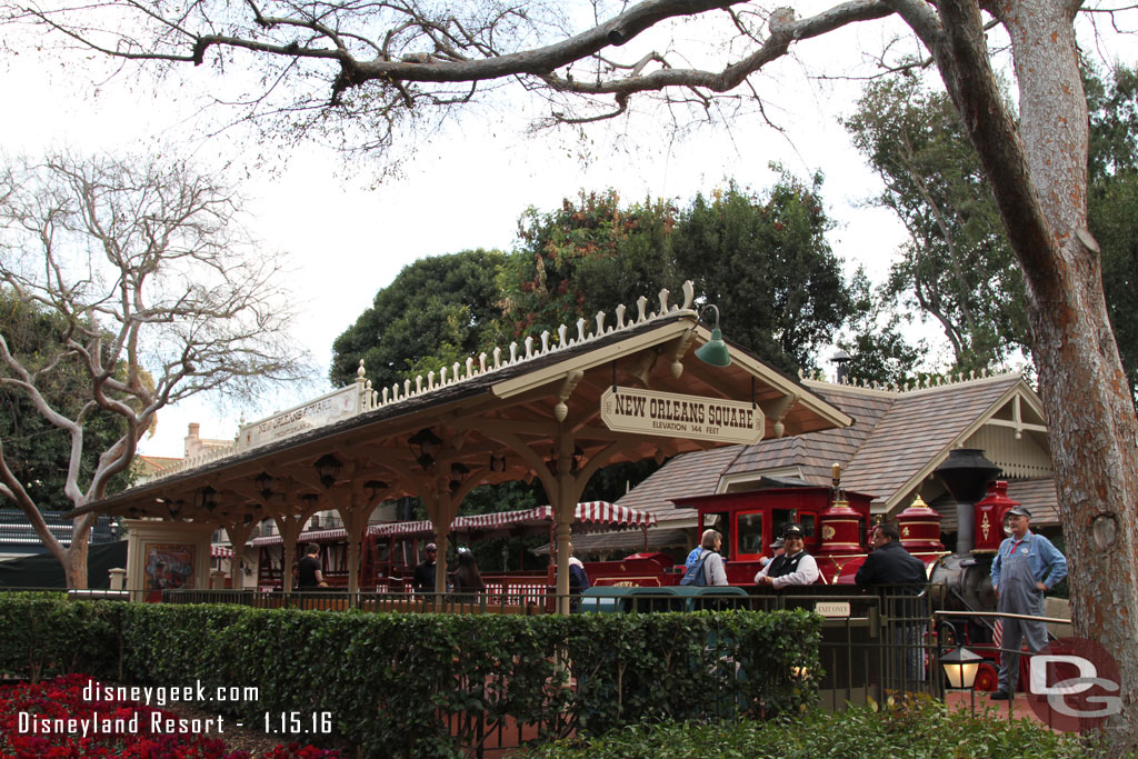 The New Orleans Square station is open with the Ernest S Marsh parked there.