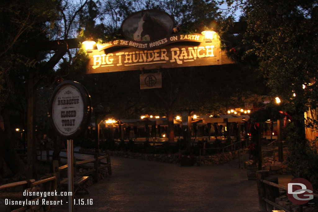 Passing by the Big Thunder Ranch again.  All the lights were on.