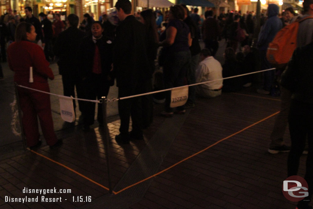 This taped off and roped off area was for dinner package guests.  I believe the grab and go guests were in the Small World Mall.