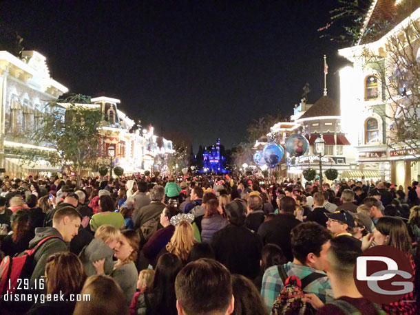 Main Street USA right before Disneyland Forever