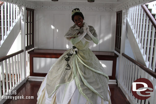 Princess Tiana was onboard for pictures