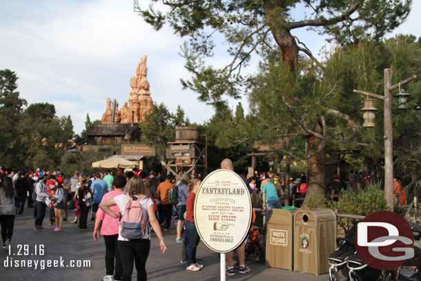 A sign to warn you of the dead end ahead and how to find your way to Fantasyland.