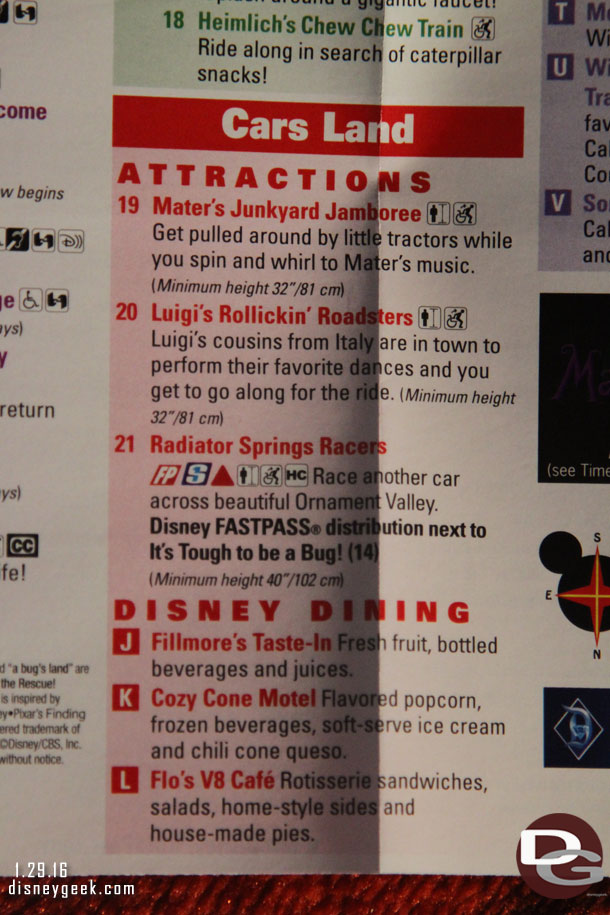 The new attraction is listed in the park guidemap now.