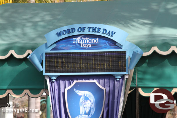 Arriving at the security area.  The word of the day for the Diamond Days Sweepstakes.