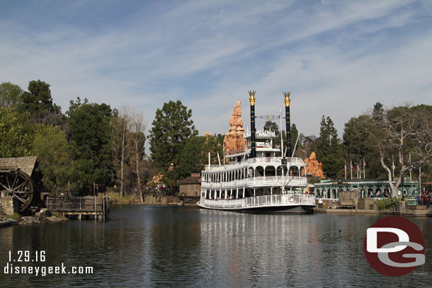 The Mark Twain is now in port having swapped spots with the Columbia since my last visit.  The water level has not changed yet and no real visible progress.