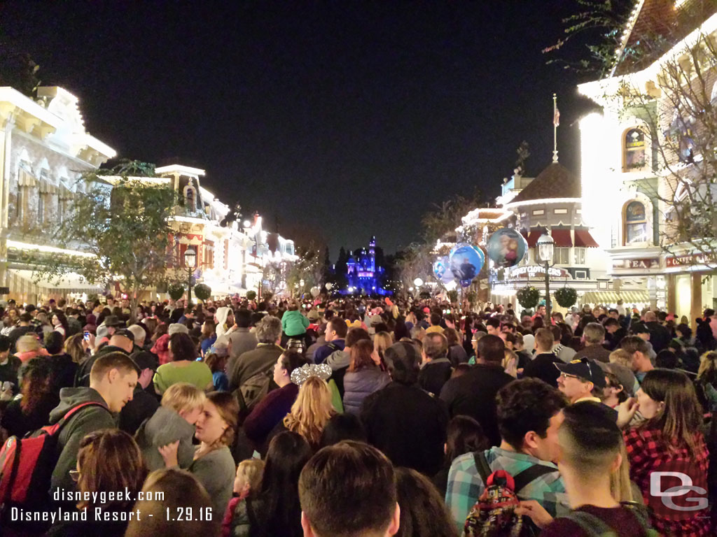 Main Street USA right before Disneyland Forever