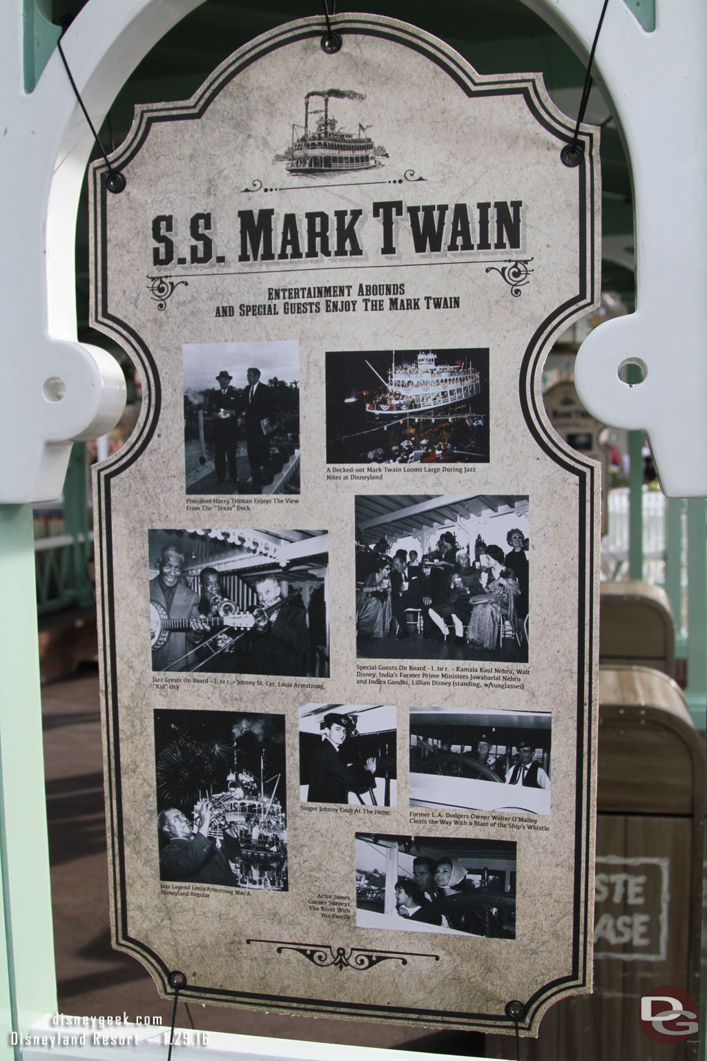 A second sign features entertainment and special guests.