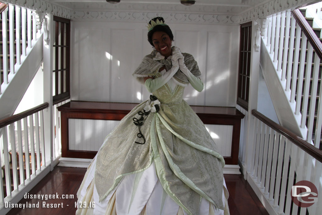 Princess Tiana was onboard for pictures