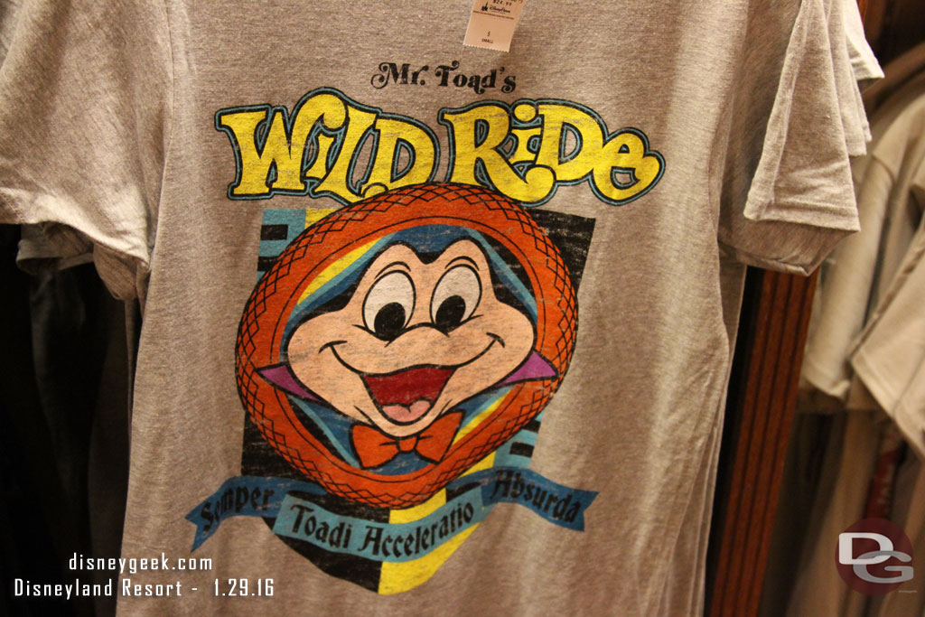 Nice to see a Mr. Toad shirt but seems odd to have it in Frontierland.