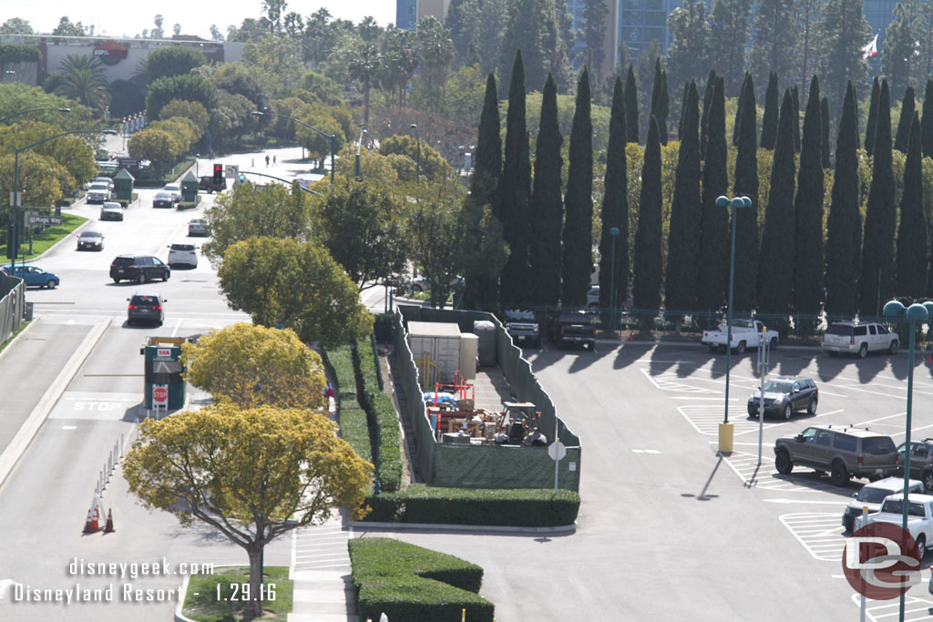 A small area on the other side of the road is still fenced off and staging.