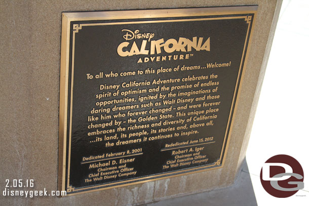 The dedication plaque.  