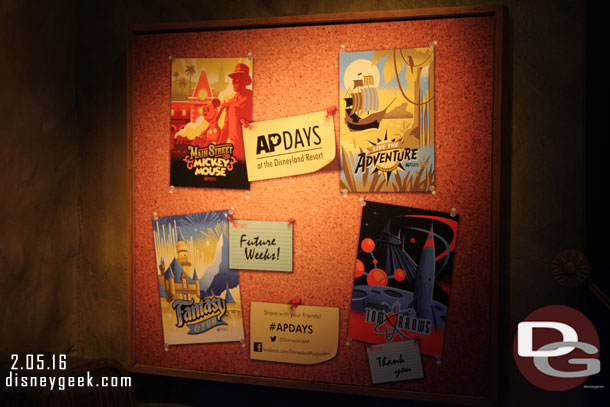 APDays have taken over the billboard nearest the far door.