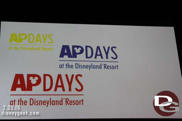 There was a loop playing on the screens featuring the logos for the APDays