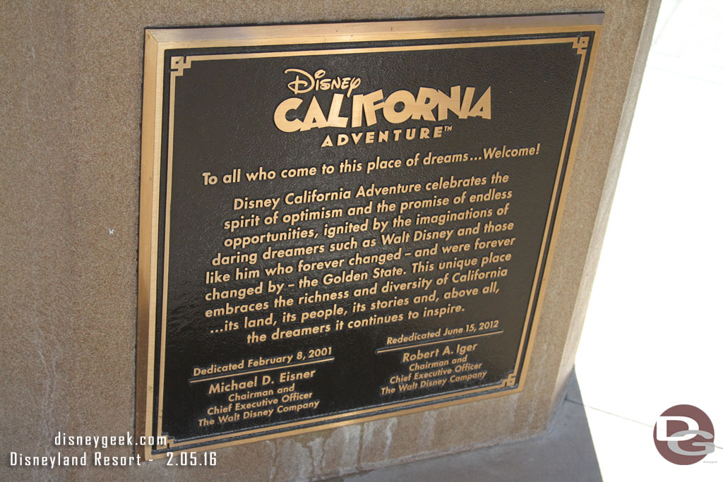 The dedication plaque.  