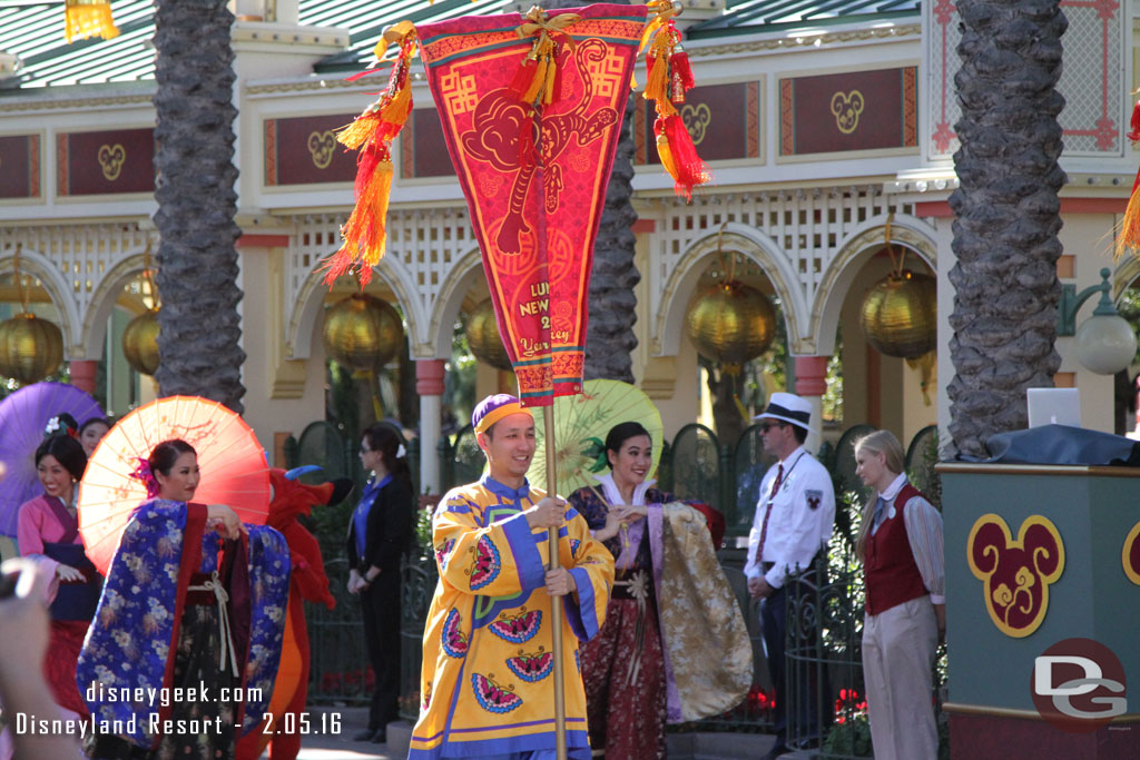 The Happy Lunar New Year Processional occurs four times a day and features several performers and Mulan & Mushu.