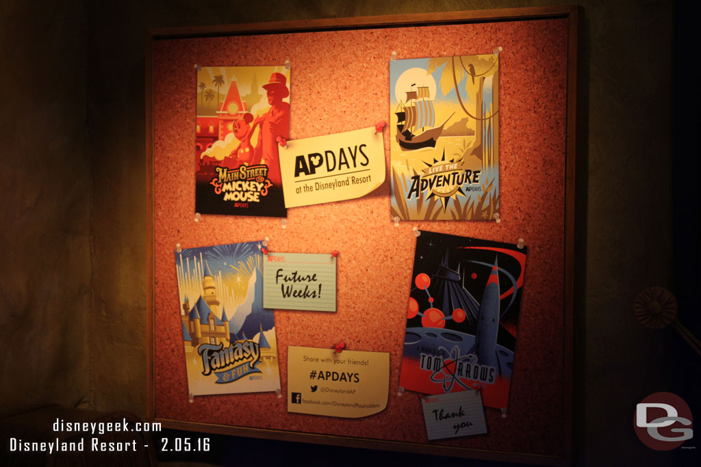 APDays have taken over the billboard nearest the far door.