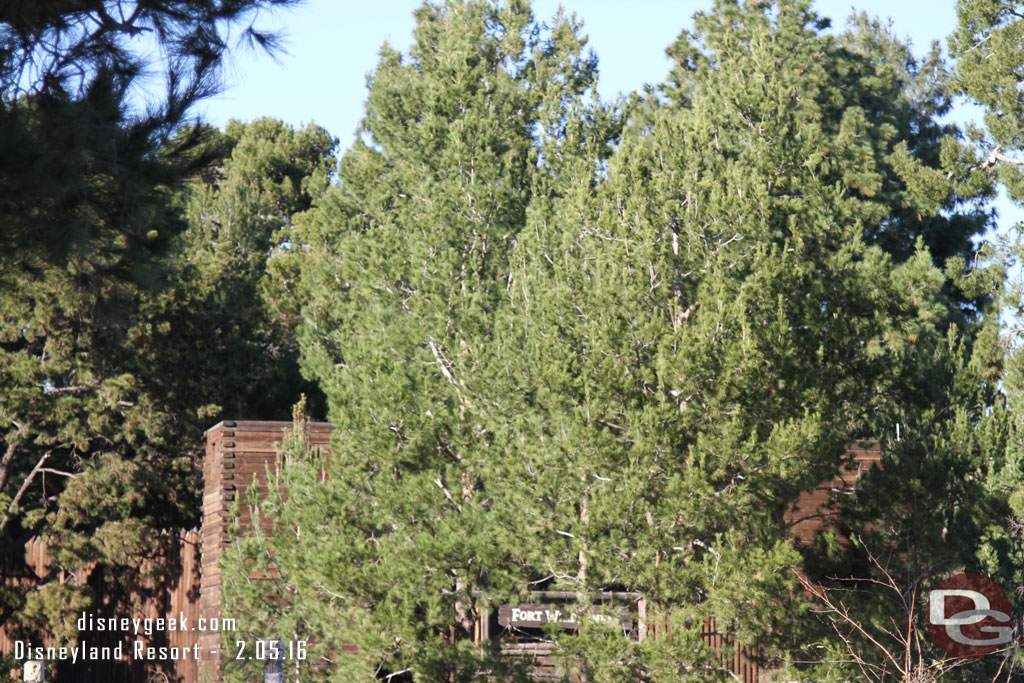 Looking across the river you can barely see Fort Wilderness through the trees.  Saw a post/report/rumor that the Fort may be changed as part of the construction.