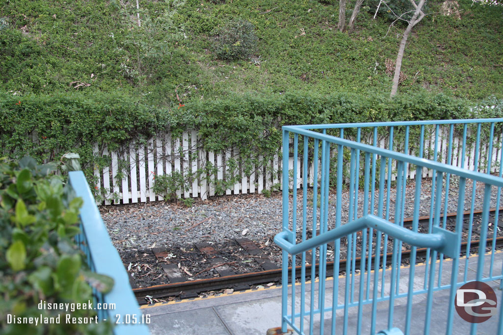 The rails and ties leading into the station have been removed.