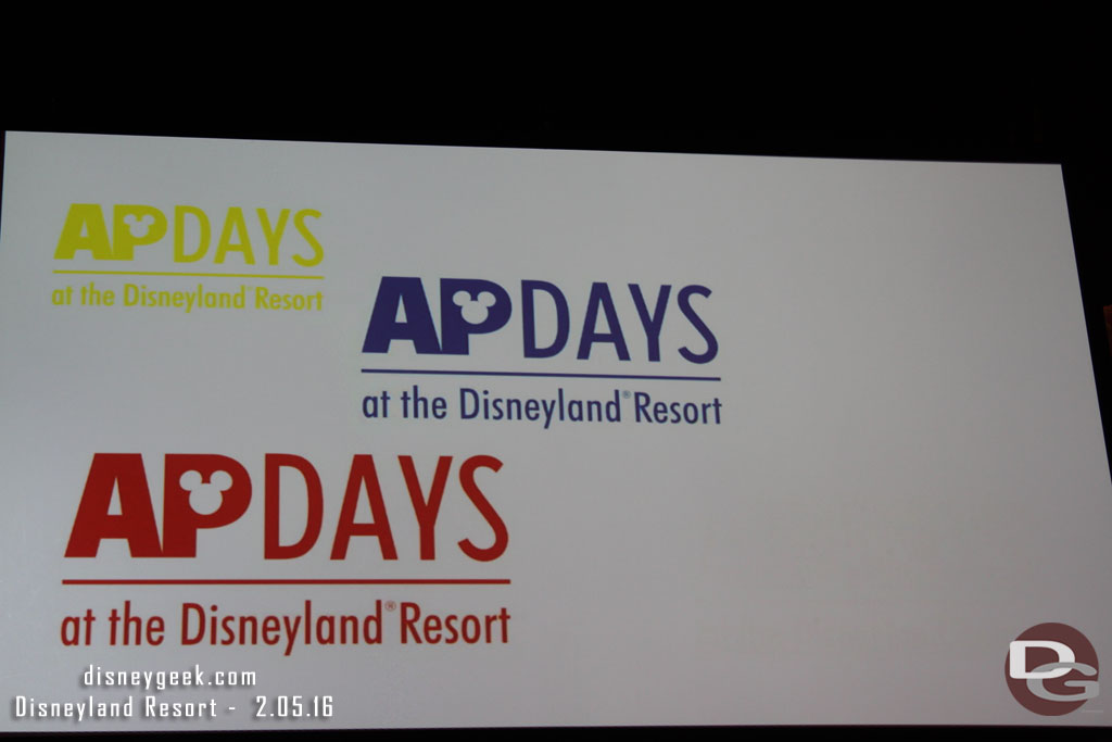 There was a loop playing on the screens featuring the logos for the APDays