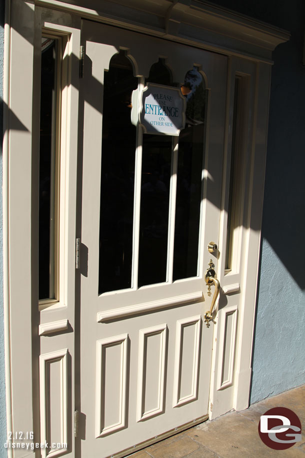 The Adventureland door is marked as exit only.