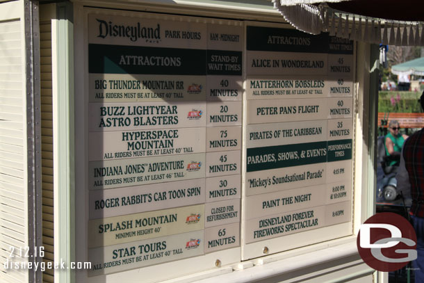 Wait times at 2:42pm