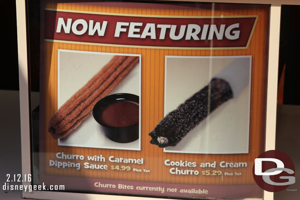 Cookies and Cream Churro and regular Churros.  No bites.