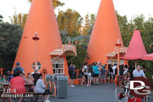 With the warm weather long lines for ice cream at the Cozy Cone today.  The other windows were walk ups.