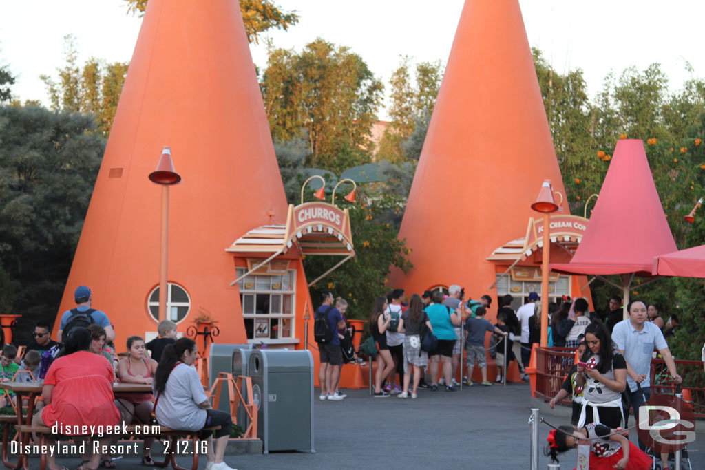 With the warm weather long lines for ice cream at the Cozy Cone today.  The other windows were walk ups.