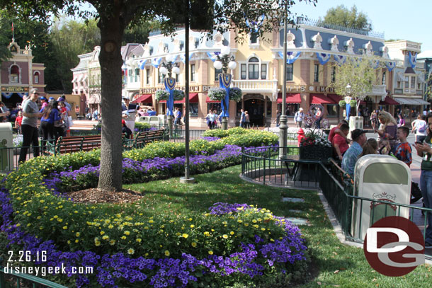 Town Square.  Notice the planter still has the Valentine decorations.