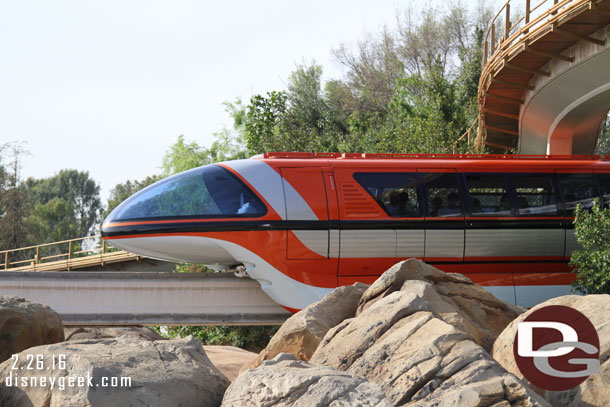 Monorail Orange entering the park.