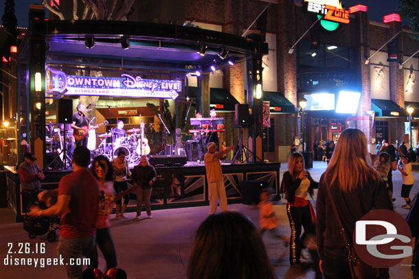 Guests dancing at Downtown Disney.