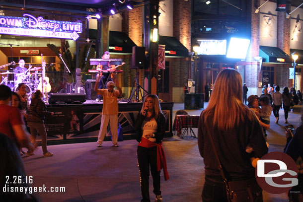 The woman in the center of this picture facing me was the singer for the band.  She was out dancing and interacting with the crowd as she sung.