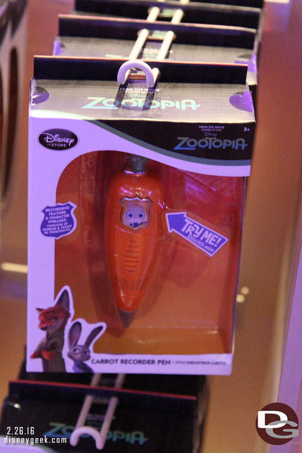 A rack of Zootopia merchandise in Big Top Toys