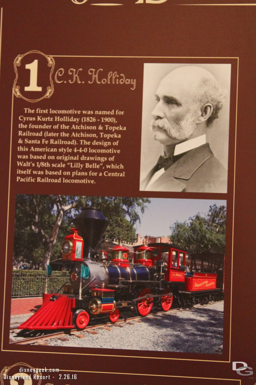 A closer look.  Each engine has a picture of the train, namesake and some information.