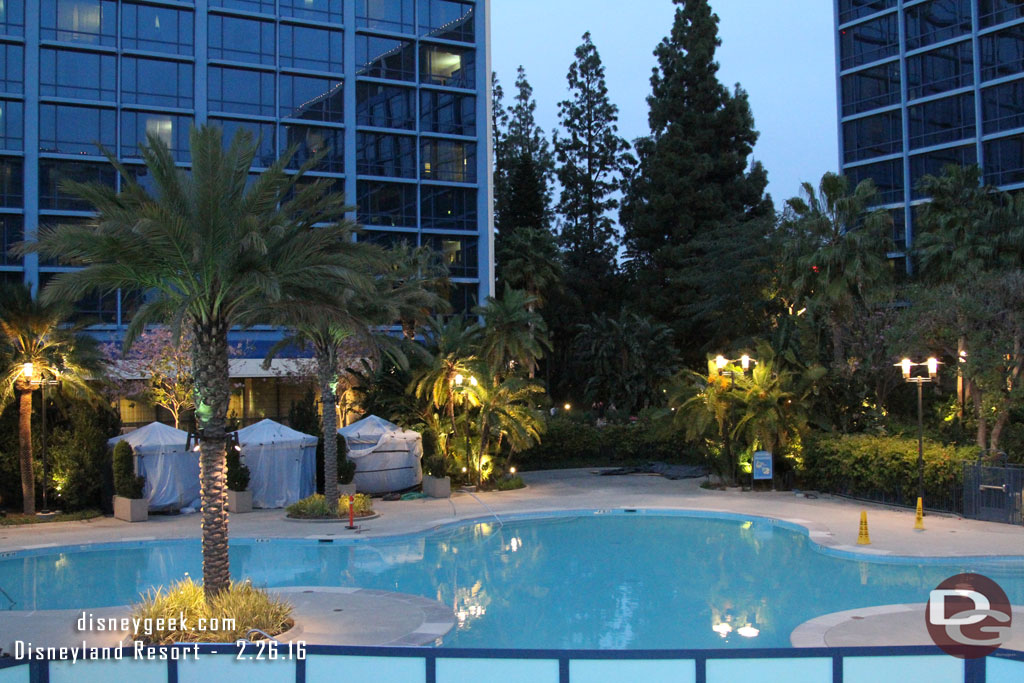 The pool has water again and looks ready to open.