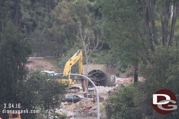 Looking into the park.  Most of the concrete in the former Jamboree area looks to be broken up and ready for removal.