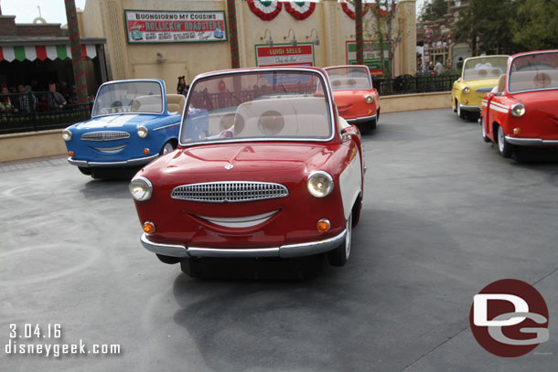 Time to board. I wanted the red car.. but I paused for a picture and someone passed me for it (I did not see a sheet with the car names, I know they each have one).