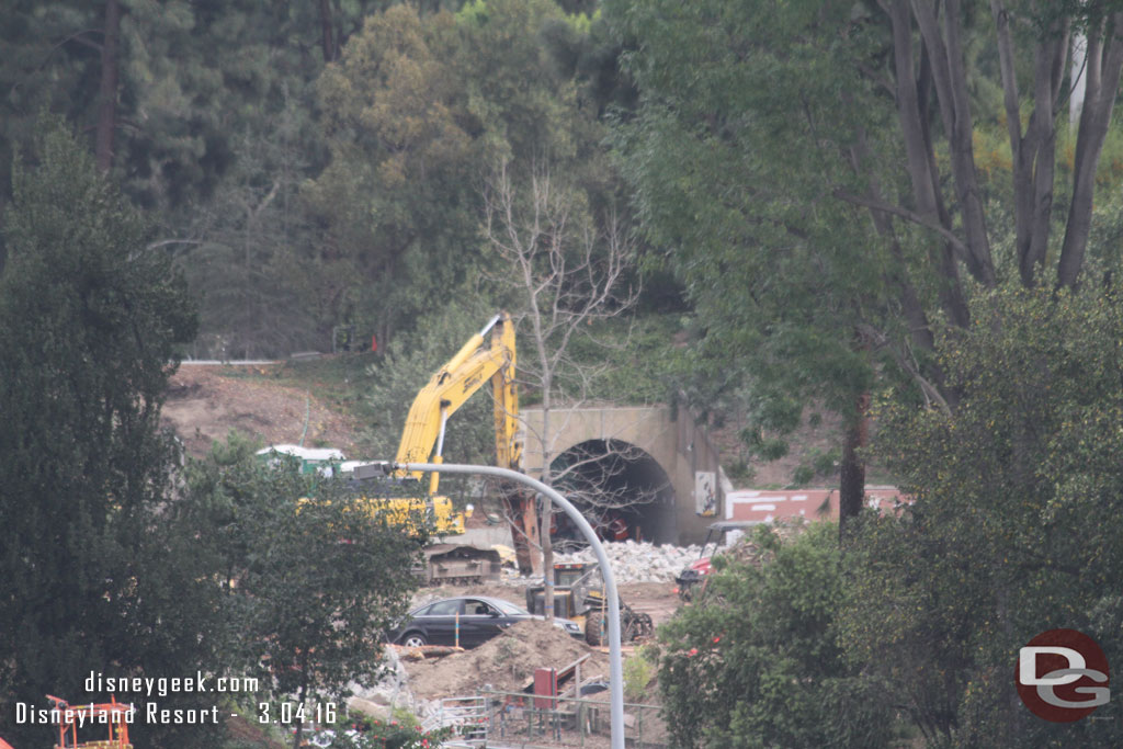 Looking into the park.  Most of the concrete in the former Jamboree area looks to be broken up and ready for removal.