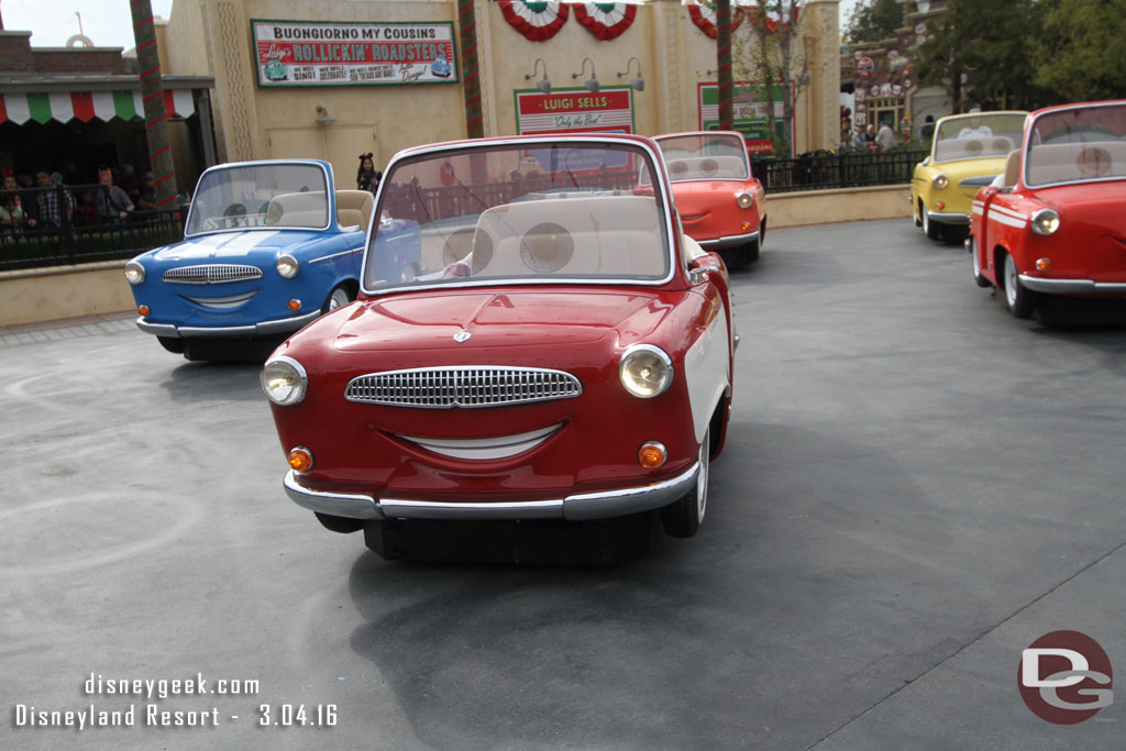 Time to board. I wanted the red car.. but I paused for a picture and someone passed me for it (I did not see a sheet with the car names, I know they each have one).